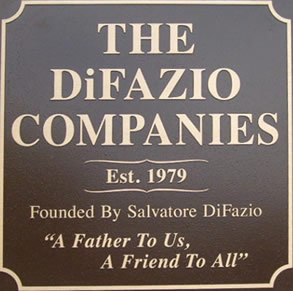 DiFazio Industries award plaque